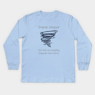 Heading Towards the Storm Kids Long Sleeve T-Shirt